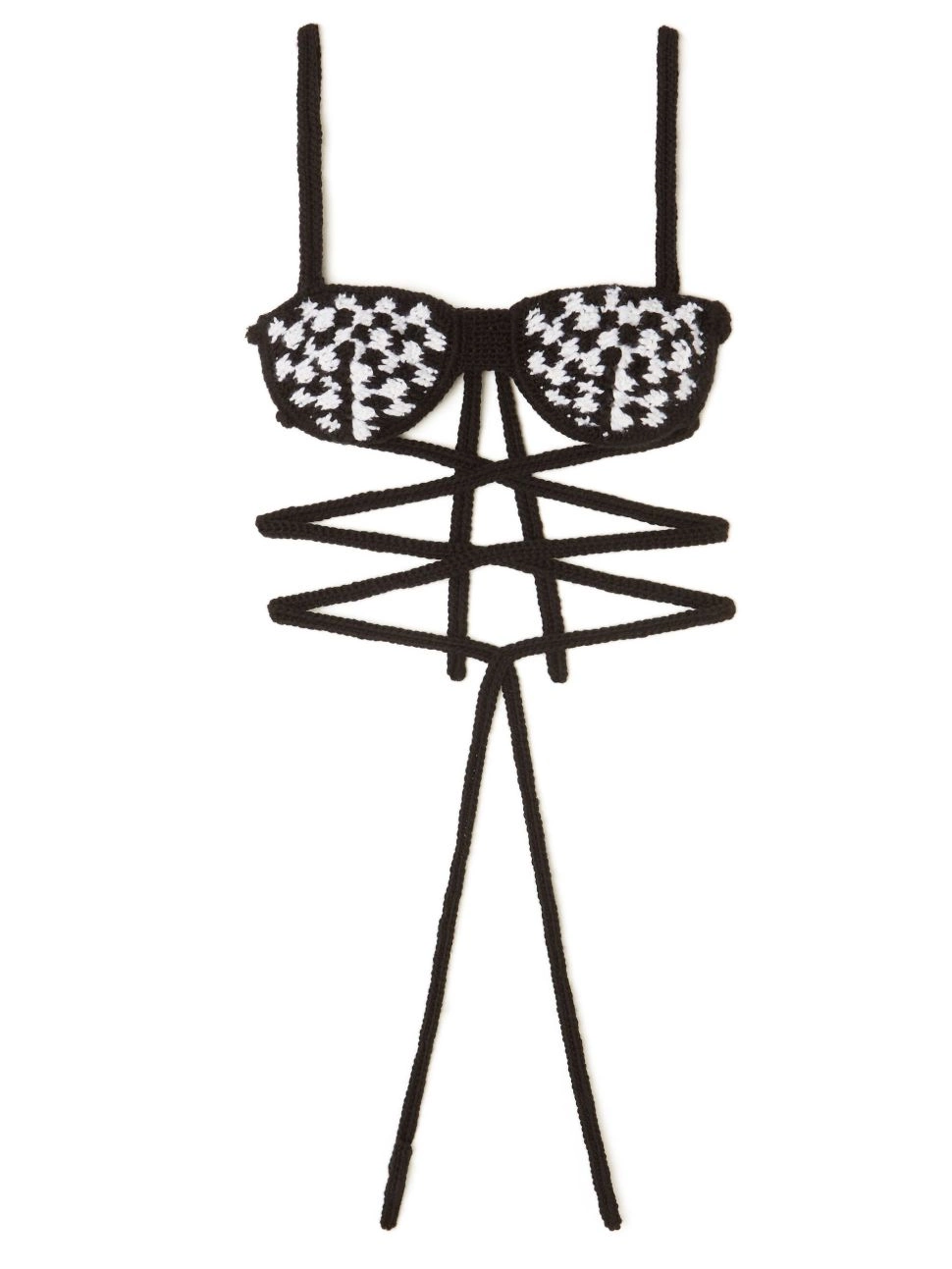 Affordable crochet check-pattern Alanui Women bra 0807